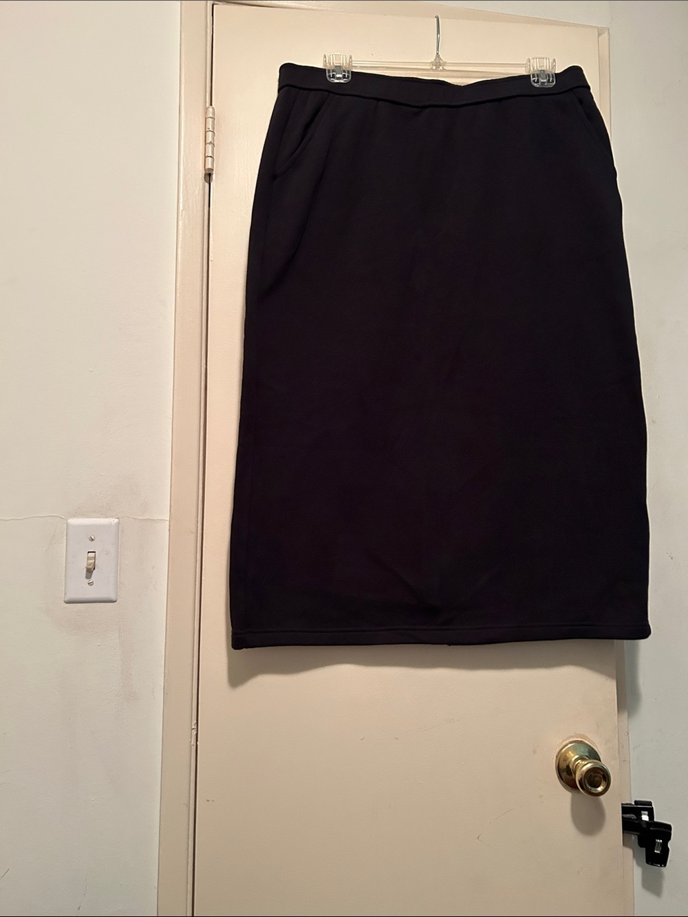 Zella Black Pencil Skirt with Subtle Seam Detail